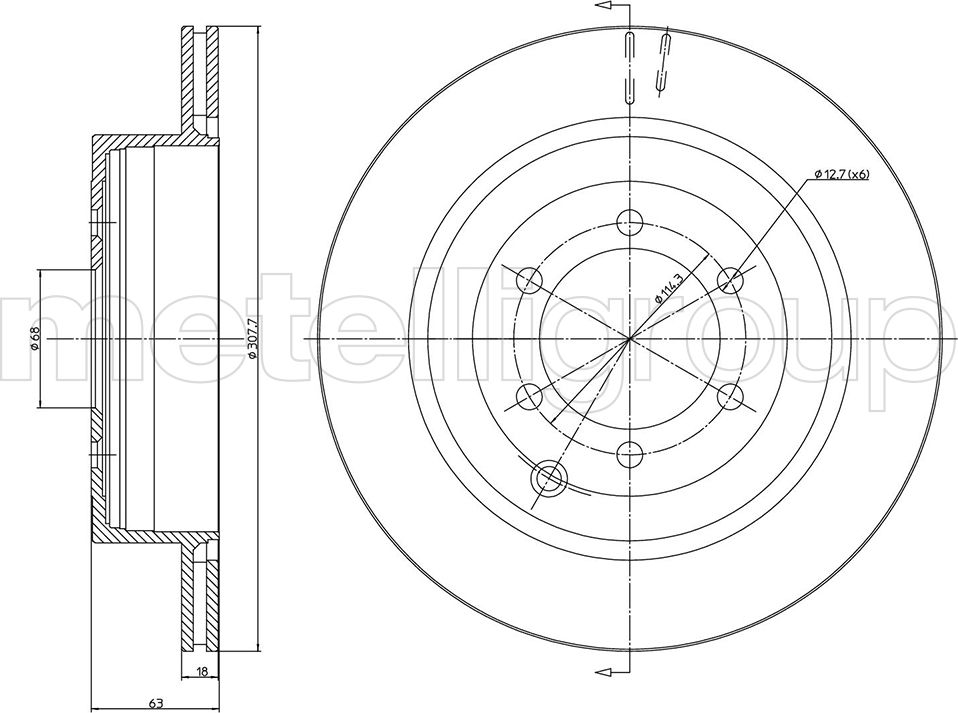 Тормозной диск Metelli. Артикул 23-1348C