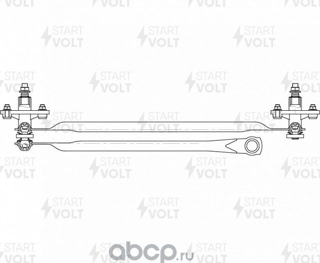 Трапеция стеклоочистителя (дворника) StartVOLT передний для Chevrolet Aveo I 2003-2008. Артикул VWA 0522