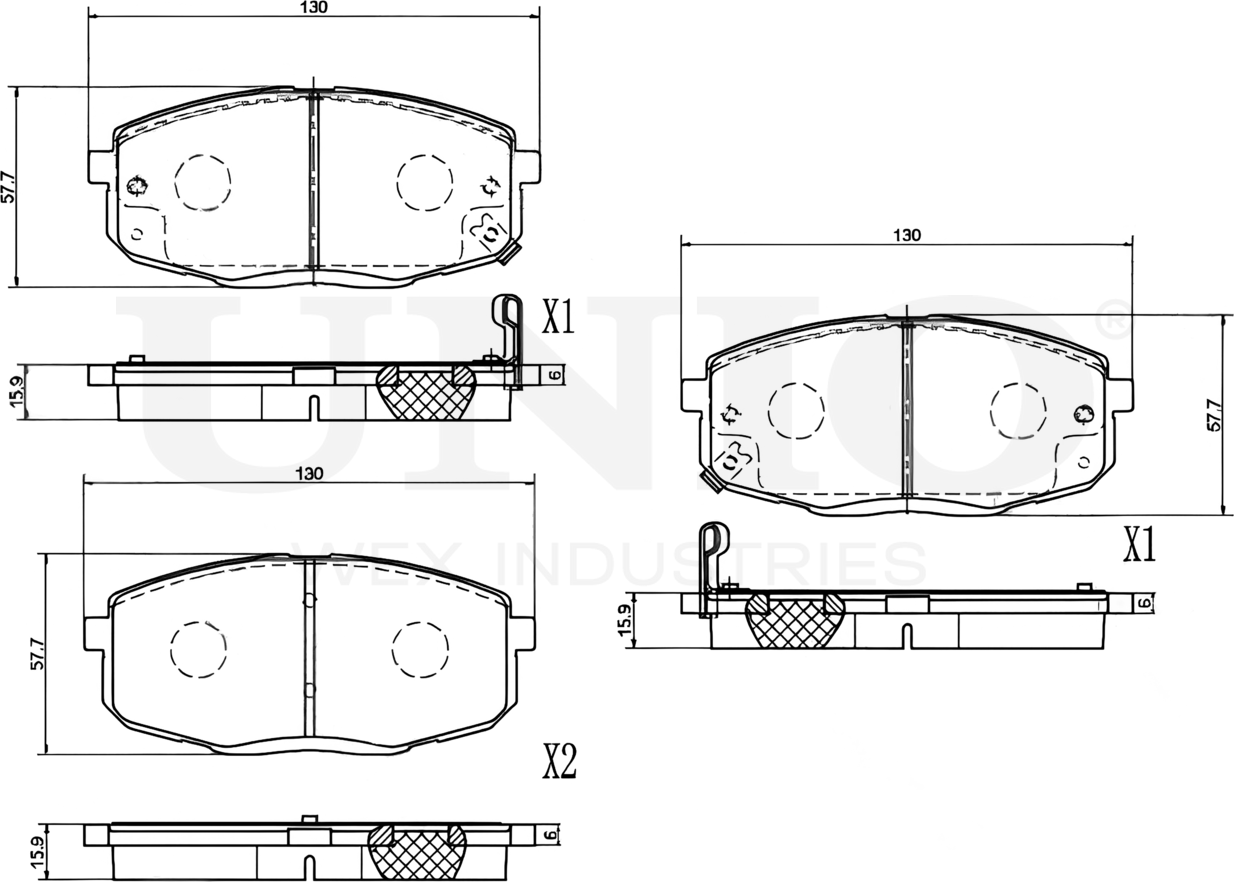 Колодки тормозные дисковые, комплект (Unio). Артикул BRP-20241