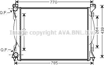 Радиатор охлаждения двигателя AVA для Audi A6 III (C6) 2004-2011. Артикул AI2233