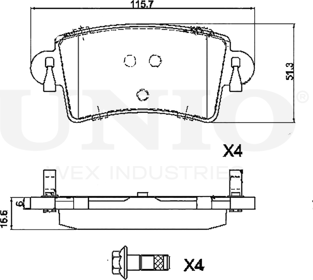 Колодки тормозные дисковые, комплект (Unio). Артикул BRP-20005