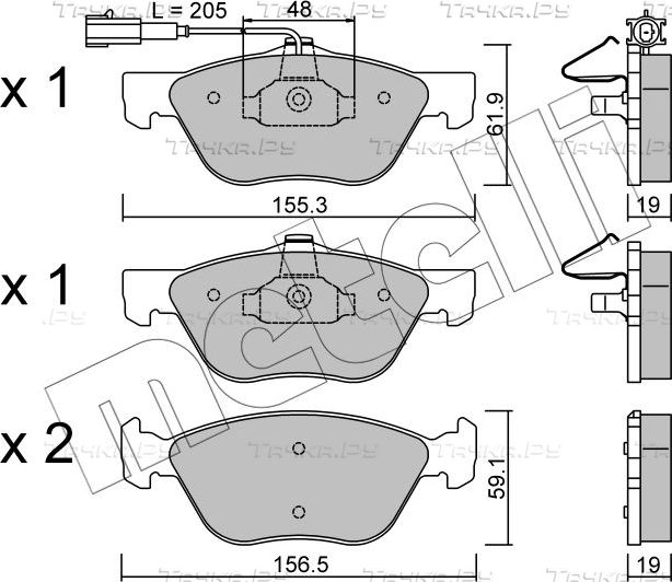 Тормозные колодки Metelli передние для Fiat Punto II 2003-2010. Артикул 22-0083-2