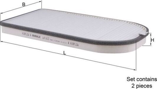 Салонный фильтр Mahle. Артикул LA 613/S