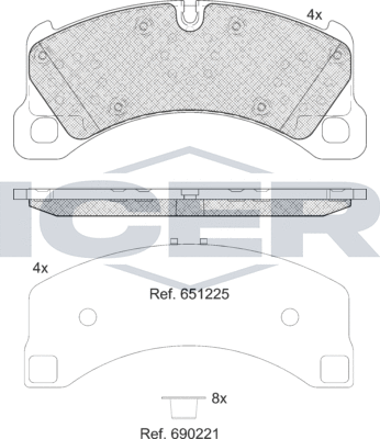 Тормозные колодки Icer. Артикул 182206