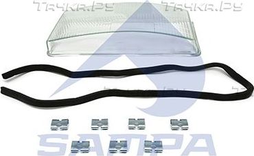 Стекло фары Sampa левый для Scania P 2003-2015. Артикул 042.058