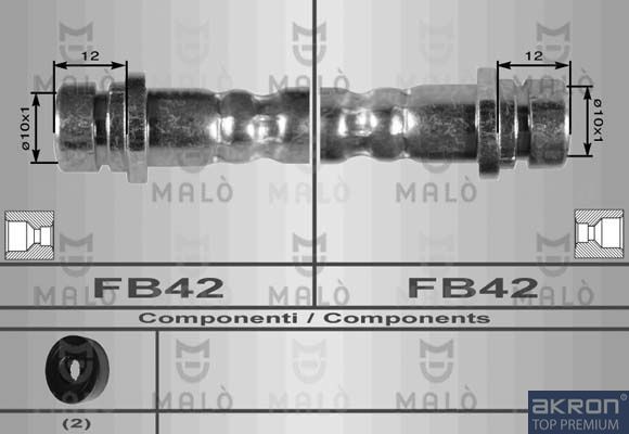 Тормозной шланг Malò задний для Ford Mondeo I 1993-1996. Артикул 8646