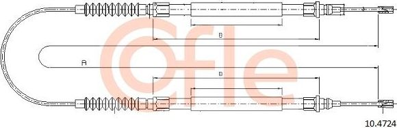 Трос ручника (тросик ручного тормоза) Cofle. Артикул 92.10.4724