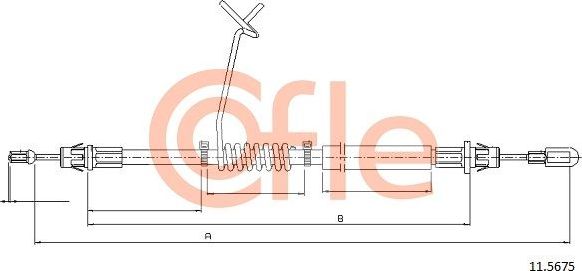 Трос ручника (тросик ручного тормоза) Cofle задний левый для Ford Transit VII 2006-2014. Артикул 92.11.5675