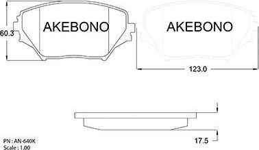 Тормозные колодки Akebono Standard. Артикул AN-640K
