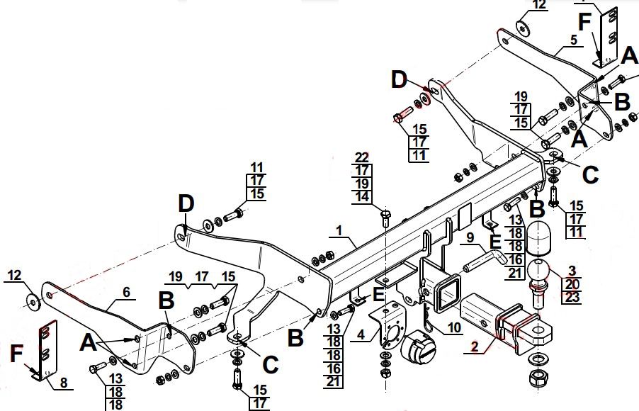 Фаркоп Steinhof для Chevrolet Captiva I 2-й рестайлинг 2013-2016. Быстросъемный крюк. Артикул C-280