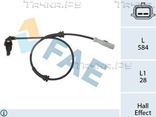 Датчик ABS FAE задний левый для Renault Kangoo II 2008-2026. Артикул 78442