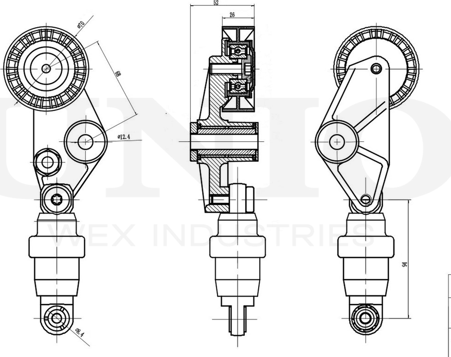 Натяжитель/демпфер ремня (Unio). Артикул TNS-10036