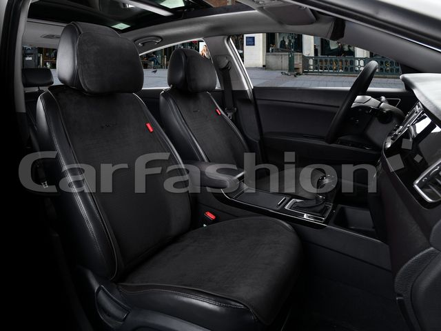Накидки универсальные CarFashion 2D Prestige Front на передние сидения авто, цвет Черный/Черный. Артикул 26235
