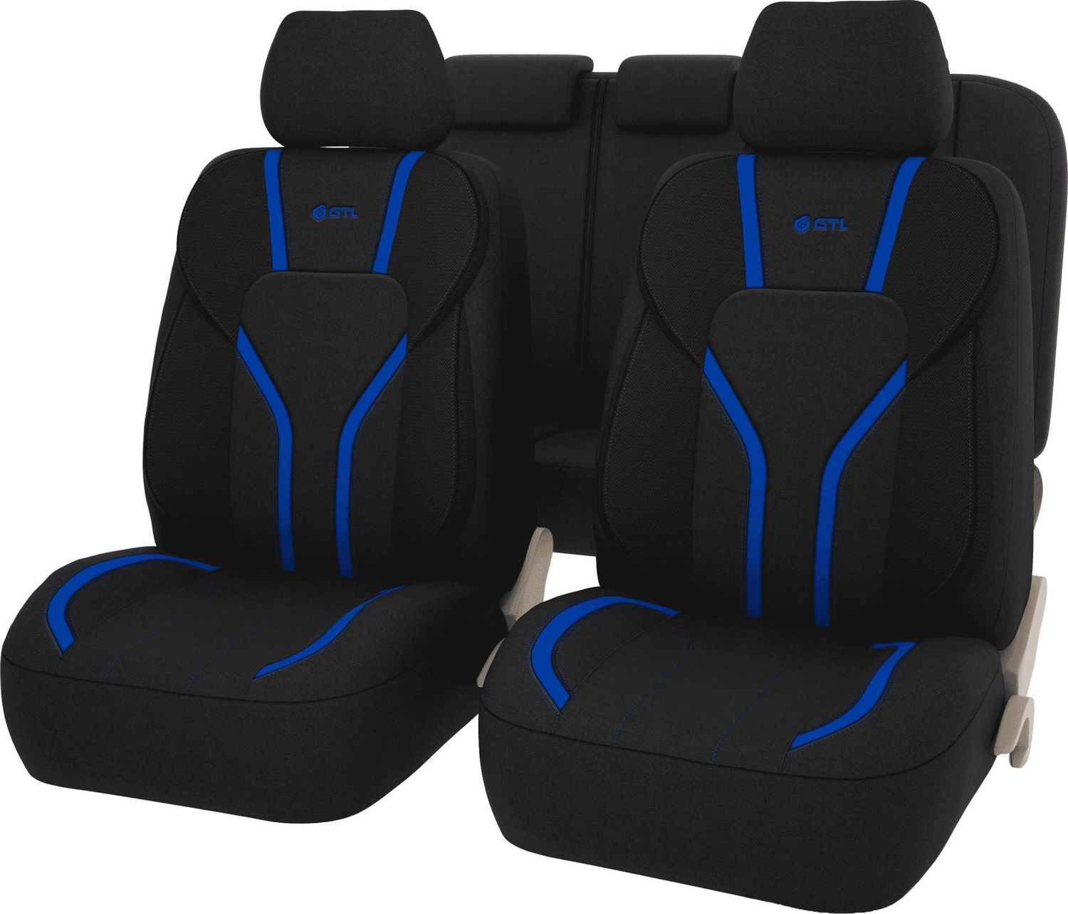 Чехлы универсальные PSV GTL Triumf с боковыми поддержками на сидения, цвет Черно-Синий. Артикул 133070