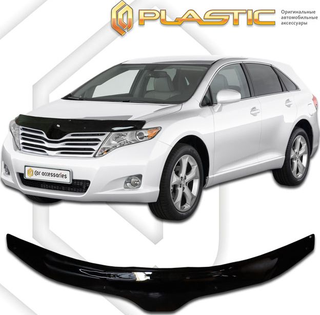Дефлектор СА Пластик для капота (Classic черный) Toyota Venza I рестайлинг 2011-2016. Артикул 2010010106195
