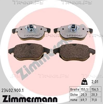 Тормозные колодки Zimmermann rd:z передние для Opel Signum I 2003-2008. Артикул 23402.900.1