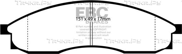 Тормозные колодки EBC Brakes передние для Nissan Maxima J30 1988-1994. Артикул DP1046