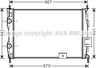 Радиатор охлаждения двигателя AVA. Артикул DNA2279