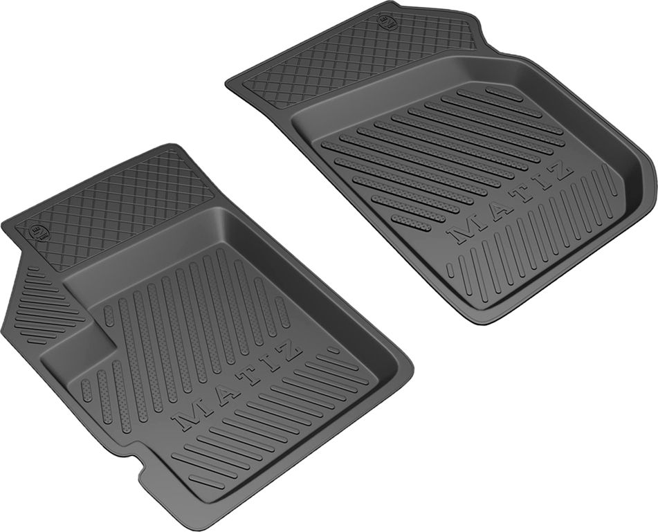 Коврики Rezkon резиновые передние для салона Daewoo Matiz 1998-2015. Артикул 1514010100