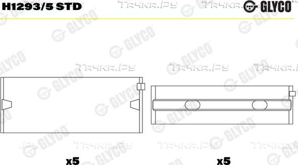 Вкладыши коренные Glyco. Артикул H1293/5 STD
