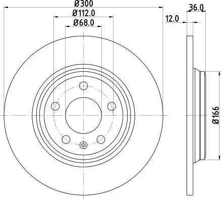 Тормозной диск Hella Pagid Pro. Артикул 8DD 355 125-191