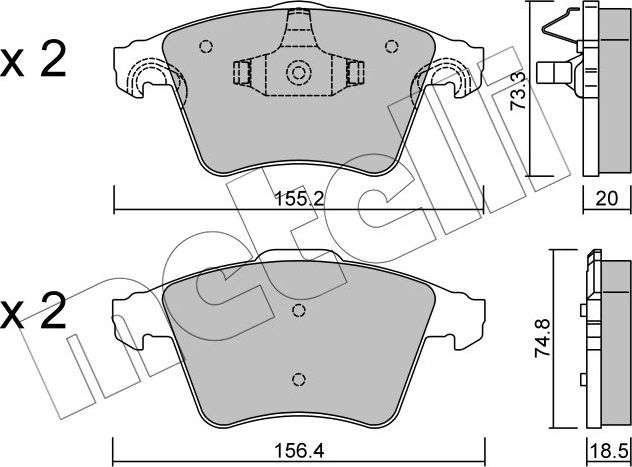 Тормозные колодки Metelli. Артикул 22-0552-3