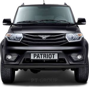 Защита PT Group переднего бампера одинарная d=63 мм ШАГРЕНЬ (ППК) для УАЗ Patriot I рестайлинг 2014-2025. Артикул UZP-14-330201.22