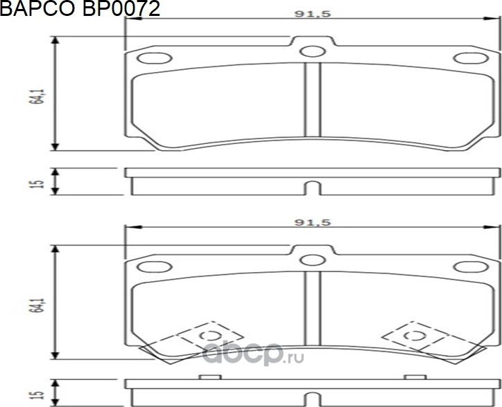 Колодки тормозные дисковые пер. KIA RIO Estate/Saloon (DC) 00-05 MAZD (Bapco). Артикул BP0072
