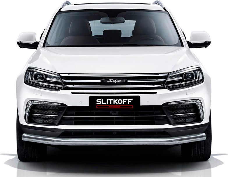 Защита Slitkoff переднего бампера d57 для Zotye Coupa 2018-2026. Артикул ZOTCOP-003