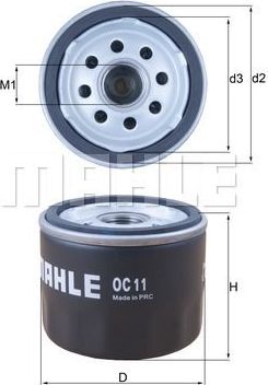 Масляный фильтр Mahle-Knecht. Артикул OC 11