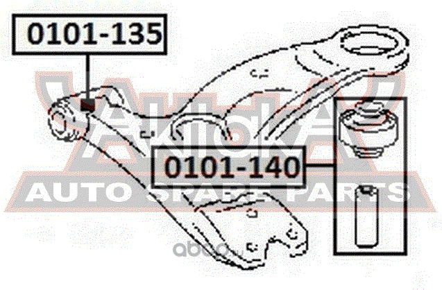 Сайлентблок переднего рычага подвески Asva. Артикул 0101-140