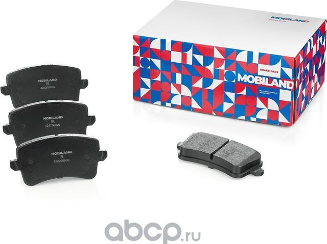 Колодки тормозные дисковые задние (4 шт.) с п/шум. пласт. AUDI A4 B8 (8K2) (Mobiland). Артикул 429200900
