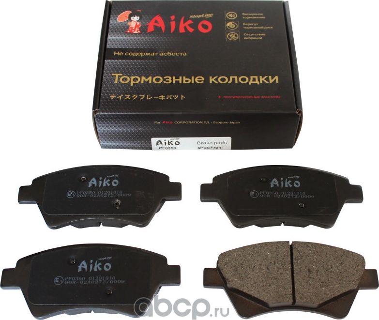 Колодки RENAULT Kangoo, Megane II, Scenic II (1997-2009) передние (Aiko). Артикул PF0350