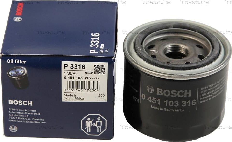Масляный фильтр Bosch для Mitsubishi Galant VII 1992-1996. Артикул 0 451 103 316