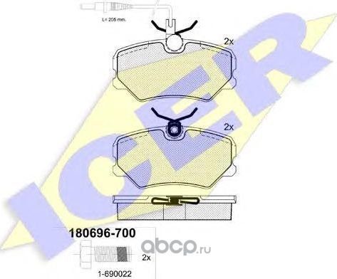 Колодки тормозные дисковые (Icer) Icer. Артикул 180696