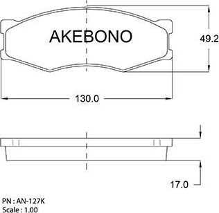 Тормозные колодки Akebono Standard. Артикул AN-127K