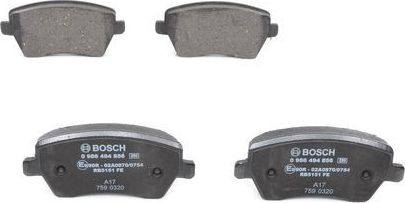 Тормозные колодки Bosch. Артикул 0 986 494 856