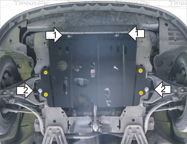 Защита Мотодор для картера, КПП Renault Kangoo I рестайлинг 2003-2009. Артикул 71708