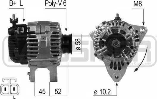 Генератор Era OEM для Hyundai Trajet I 2000-2008. Артикул 210647