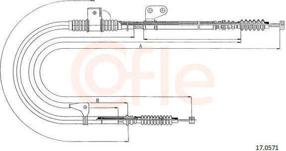 Трос ручника (тросик ручного тормоза) Cofle для Mazda 626 III (GD) 1987-1997. Артикул 92.17.0571