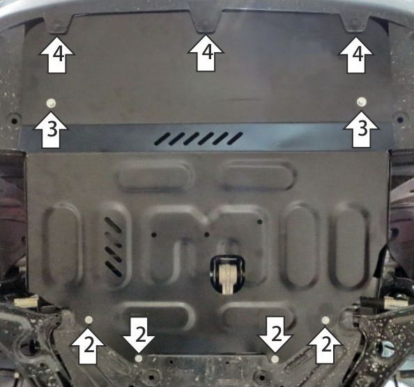 Защита АвтоСтандарт для картера и КПП Changan UNI-T 2020-2026. Артикул 57206