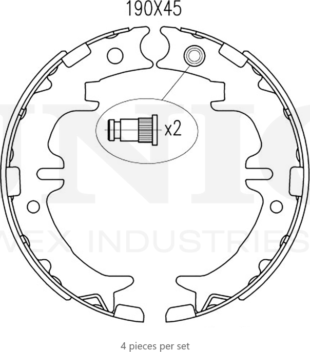 Колодки тормозные барабанные, комплект (Unio). Артикул BRP-10015