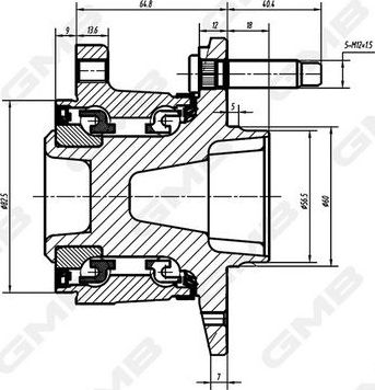 Ступица колеса GMB для Opel Astra J 2009-2017. Артикул GH34960M