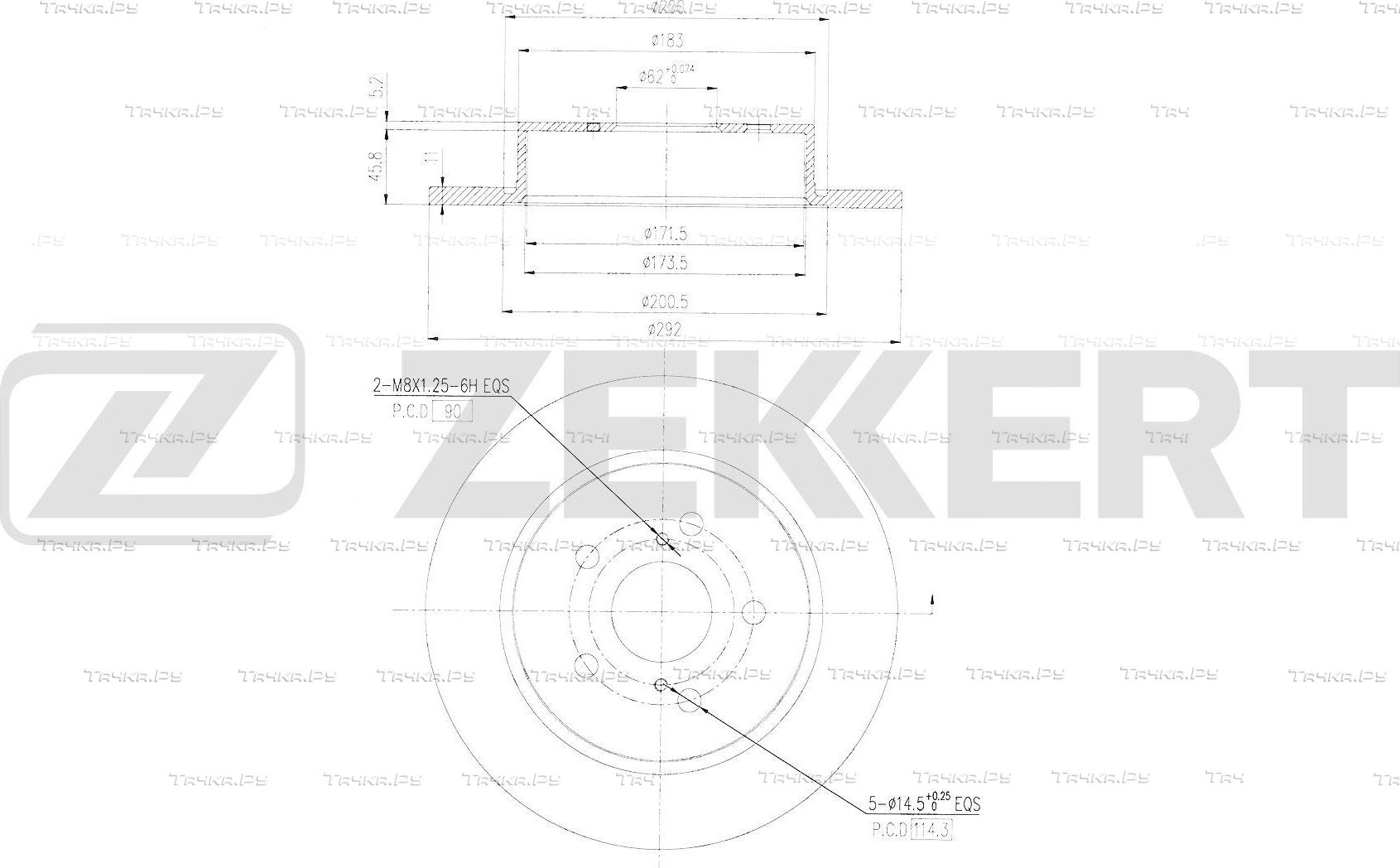 Тормозной диск Zekkert. Артикул BS-6804