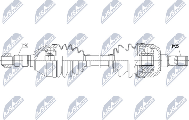 Полуось (привод в сборе, приводной вал) NTY. Артикул NPW-PL-073