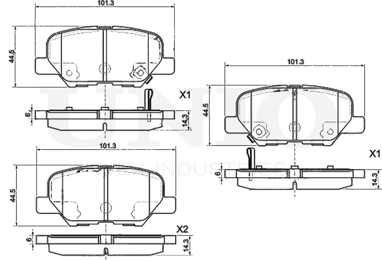Колодки тормозные дисковые, комплект (Unio). Артикул BRP-20010
