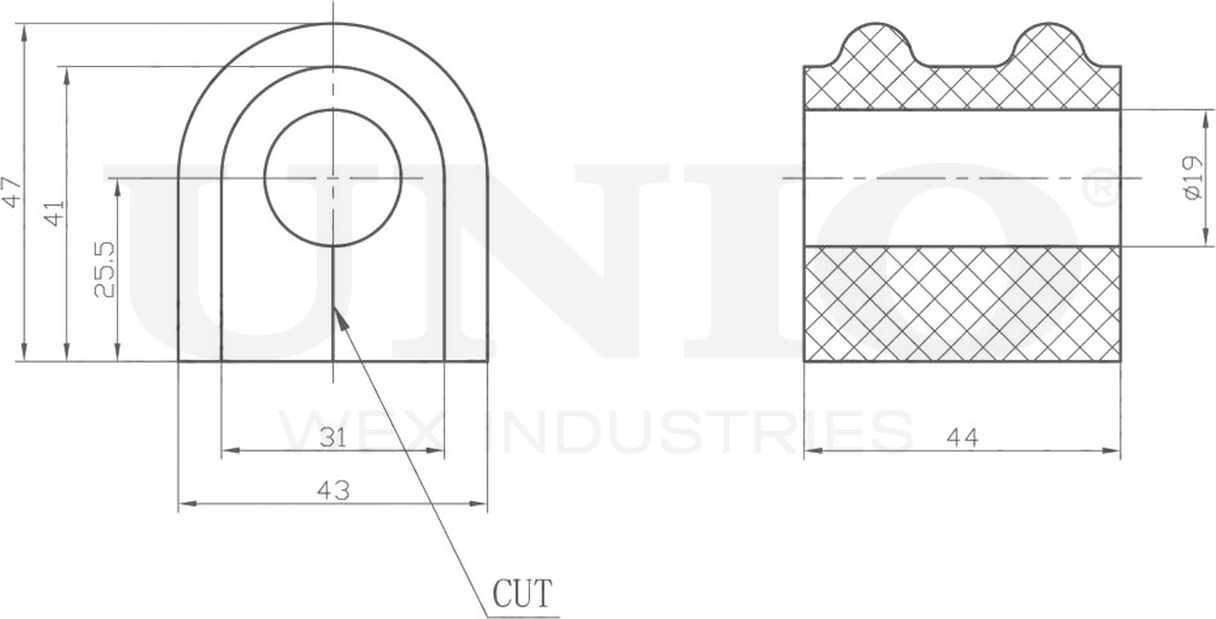 Втулка стабилизатора (Unio). Артикул RMP-10004
