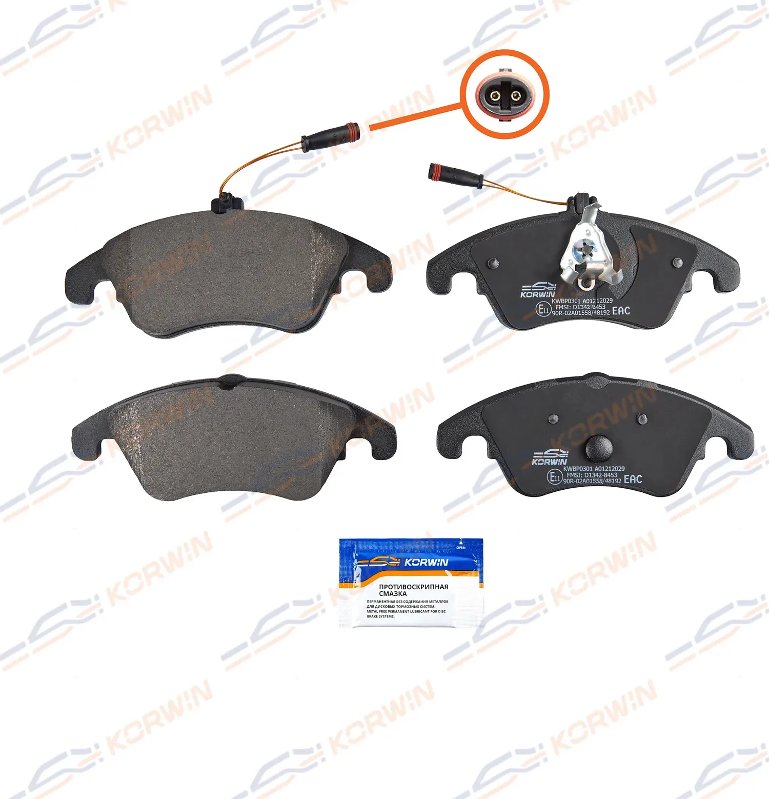 Колодки тормозные перед. Mercedes C-class (W204) 07-/E (W212) 09-/CLS (C218) 11 (Korwin). Артикул KWBP0301