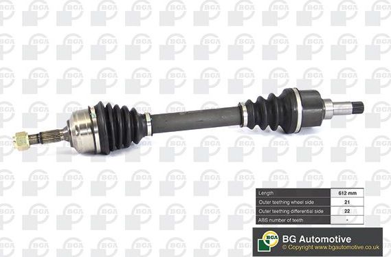 Полуось (привод в сборе, приводной вал) BGA. Артикул DS6714L