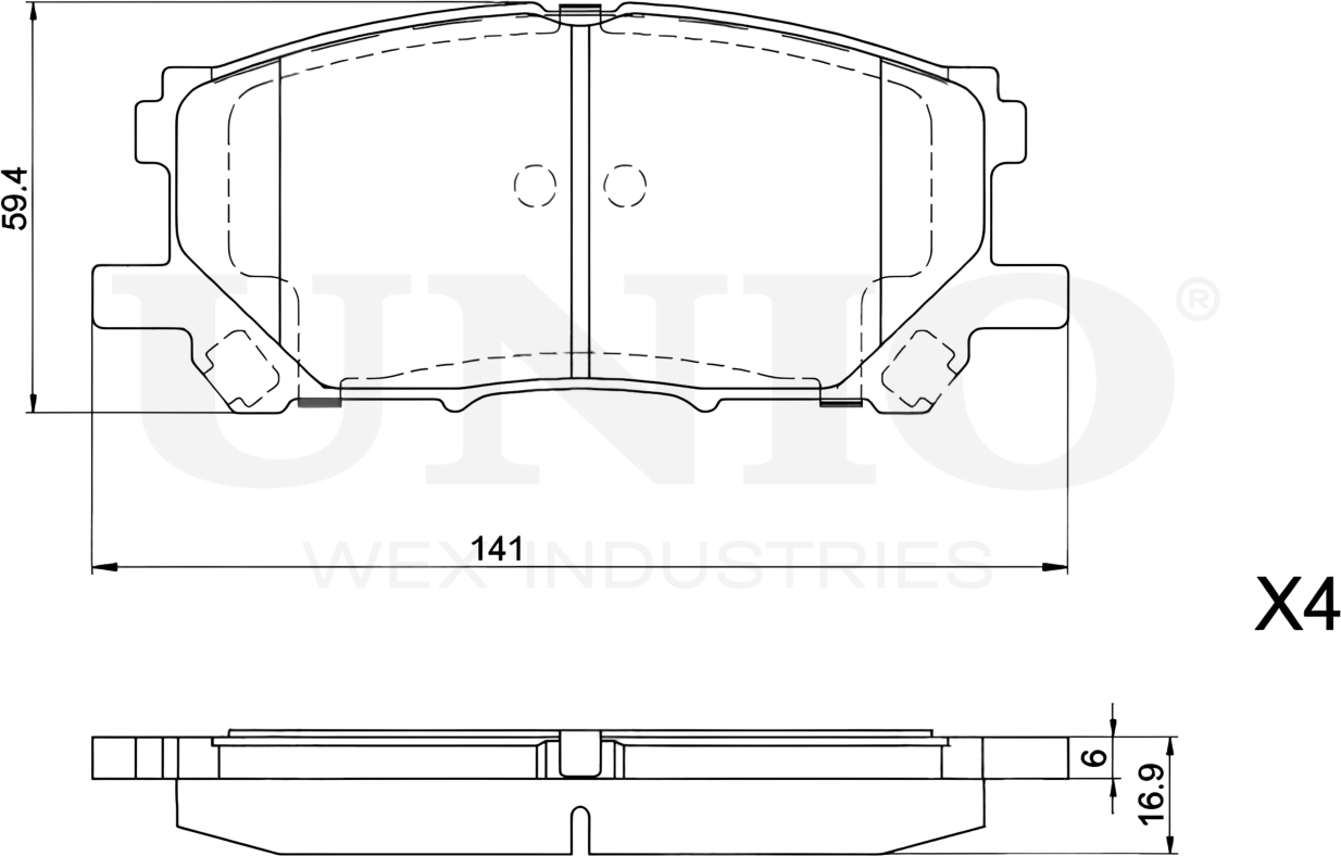 Колодки тормозные диск. передние Lexus RX (XU30) 03-, Toyota Harrier (XU30) 03- (Unio). Артикул BRP-20302